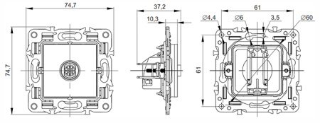 купить Сканди серый механизм TV оконечная скрытая 1-ая  в Самаре Сканди серый механизм TV оконечная скрытая 1-ая