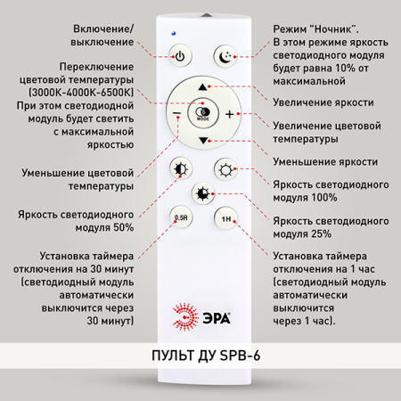 Светильник потолочный свд 60Вт 3000-6500К 4900лм круг белый пульт ДУ 