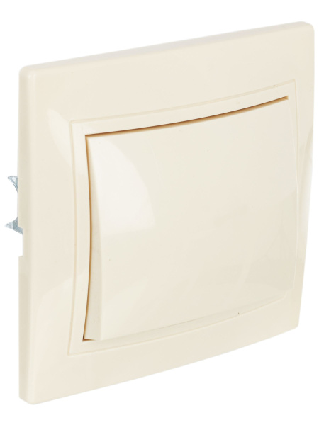 Кварта кремовый выключатель 1кл скрытая 10А IP20 